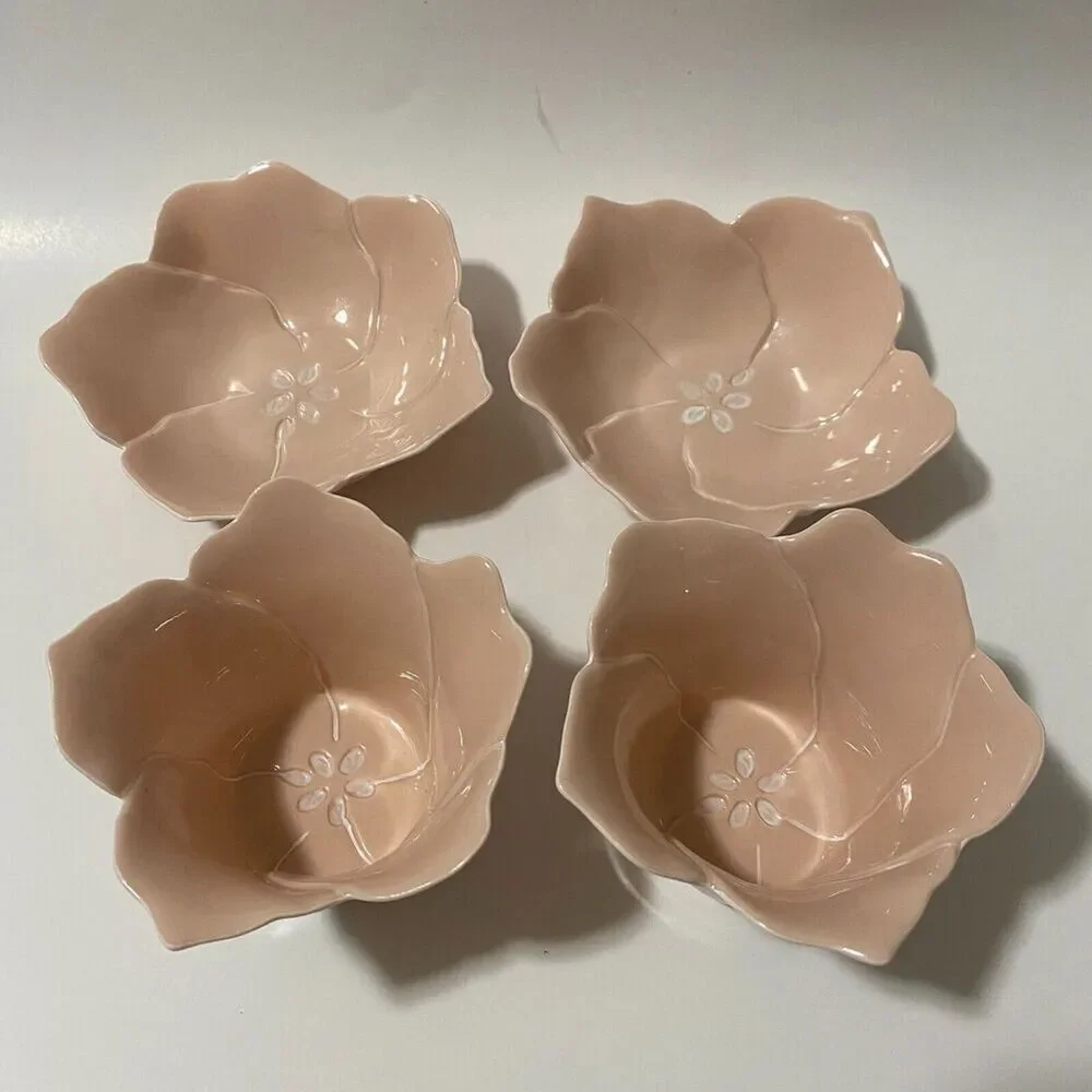 Partylite Candle Holder Votive‎ Pink Flower Petals Tea Light 4 pieces - Picture 2 of 11